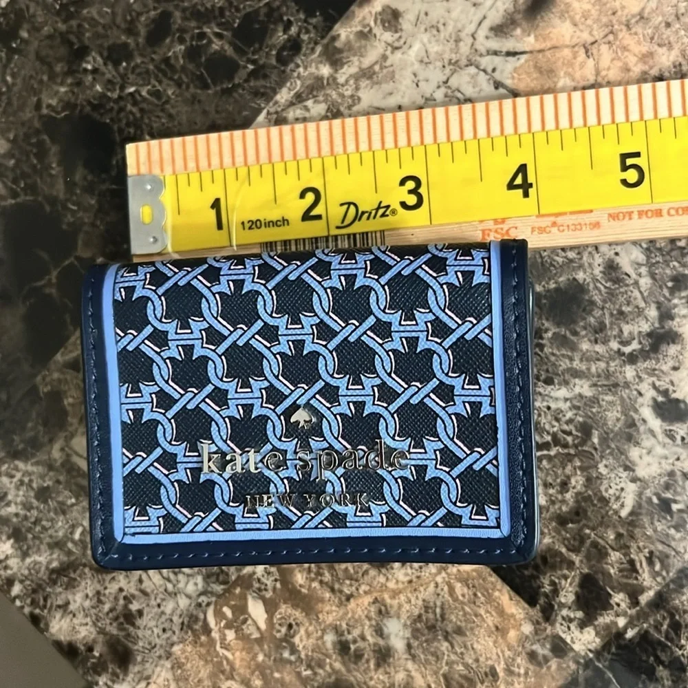 Kate Spade Geometric Blue multi fold wallet NWOT